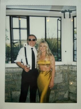 Victoria's Secret Gold Satin Midi Two-Piece Dress